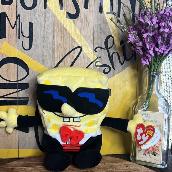 Nickelodeon Other - •2004 SpongeBob TuxedoPants Ty Beanbag Plushie•